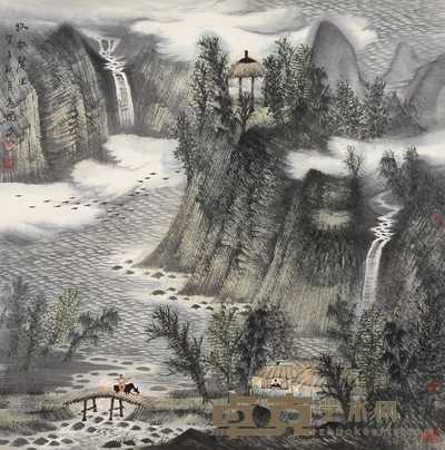 曾先国 2003年作 牧歌声里 镜心 67×66cm
